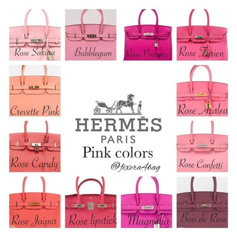 hermes pink colours|hermes handbags color chart.